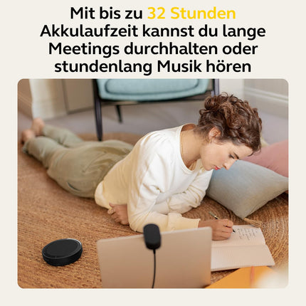Jabra Speak2 75 wireless speakerphone with USB-A Bluetooth adapter, 4 noise-cancelling microphones, 65 mm wideband speaker, certified for Zoom and Google Meet, dark grey