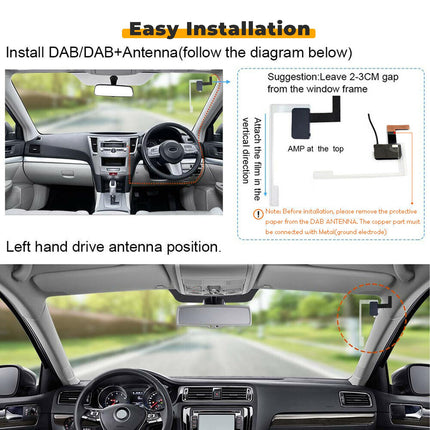 Inefala DAB DAB+ autoraadio adapter 2,8-tolline LCD värviline ekraan Bluetooth käed-vabad kõnede, DAB-saatja, FM-saatja, AUX sisend/väljund, TF-kaardi muusika taasesitus, autolaadija