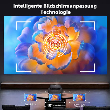 CASIRIS Omnistar projektor 1500 ANSI | Autofookus | 1080P Full HD 4K tugi | 16:9 5G WiFi Bluetooth videoprojektor teleripulgale, kodukinole, kontorisse, klubisse, õue