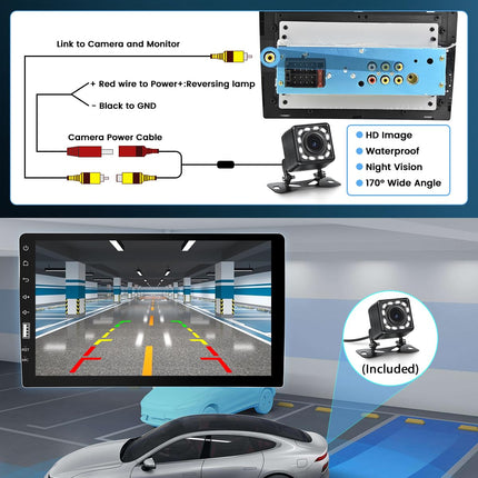 Ohraido CarPlay 1 DIN autoraadio 9-tollise puutetundliku ekraaniga, 1 DIN autoraadio Android Auto raadioga, FM AM USB SWC Mirror Link autoraadio tahavaatekaamera ja mikrofoniga