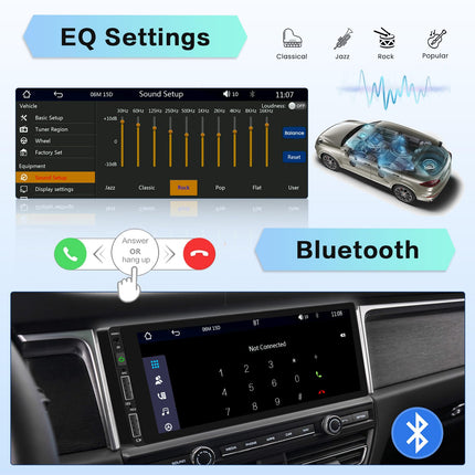 Hikity 6,9-tolline autoraadio 1 DIN Carplay ja Android Auto puutetundliku ekraaniga, Bluetooth Handsfree süsteemiga, tahavaatekaameraga, mikrofoniga, FM-2USB-ga