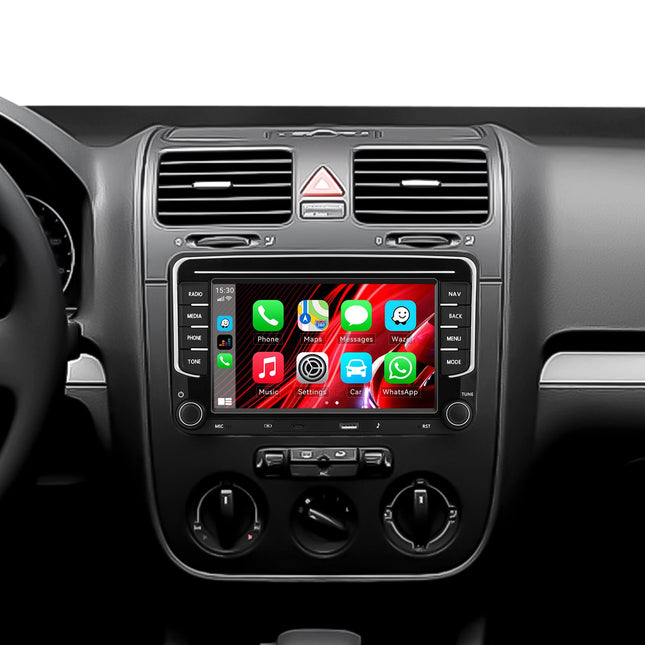 2+64G CAMECHO Android 13 autoraadio VW Golf 5, Golf 6, Skoda Polo, Passat Tiguan Touranile koos Carplay/Android Auto/Mirrorlinkiga, 7-tolline mahtuvuslik puuteekraan WiFi, GPS, FM, Bluetooth
