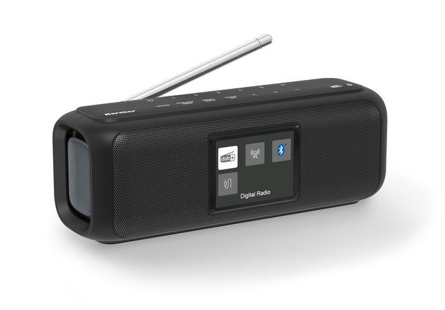 Karcher DAB Go portable Bluetooth speaker &amp; digital radio DAB+ / FM radio with 2.4" color display/alarm clock / 5 watt stereo sound/USB-C/rechargeable battery, black