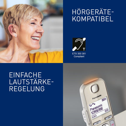 Panasonic KX-TGE262GN juhtmeta telefon automaatvastajaga (blokeerib kuni 1000 telefoninumbrit, selge ja kontrastne kirjasuurus, eriti vali telefonitoru, täisdupleks-käed-vabad režiim)