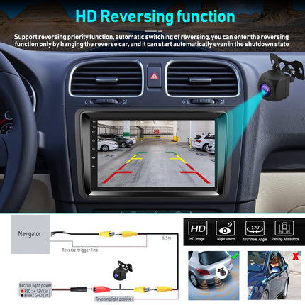 2G+64G CAMECHO Android 12 autoraadio navigatsiooniga VW Golf 5 6 Polo Skoda jaoks, 7-tolline ekraan Carplay, Android Auto Bluetooth HiFi RDS+ tahavaatekaamera