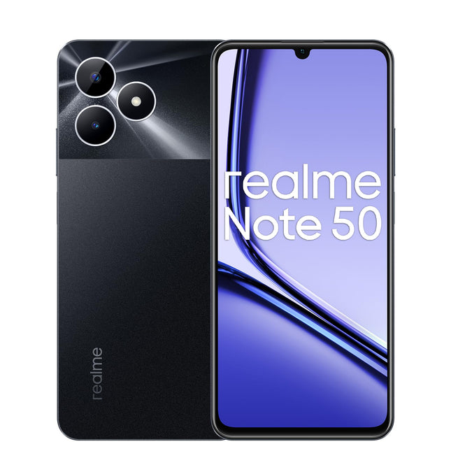 Realme Note 50 nutitelefon 3+64GB, 90Hz ergas ekraan, 48-kuuline sujuvuskaitse, 13MP tehisintellektiga kaamera, 7,99 mm üliõhuke, 5000mAh massiivne aku, südaöömust (ilma adapterita)
