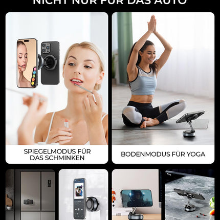 MRGLAS 2025 täiustatud vaakummagnetiline autotelefonihoidik Magsafe'i autokinnitusele, iminapaga autotelefonihoidik [89+ naela imemisvõimsus ja 2800 g tugevaim magnet], 360° pööratav auto/peegli jaoks