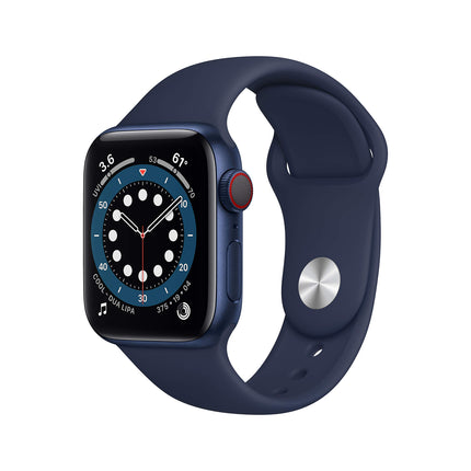 Apple Watch Series 6 (GPS + Cellular, 40MM) Blue Aluminum Case with Deep Marine Sport Band (Refurbished)