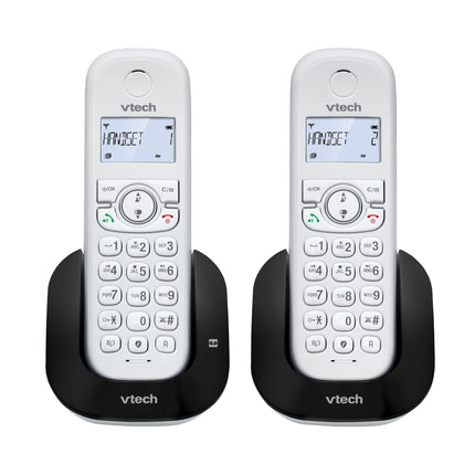 VTech CS1551 Cordless DECT phone with 2 handsets with charger, answering machine, call blocking, caller identification/call waiting, hands-free, display and keypad with