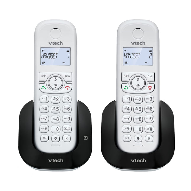VTech CS1551 Cordless DECT phone with 2 handsets with charger, answering machine, call blocking, caller identification/call waiting, hands-free, display and keypad with