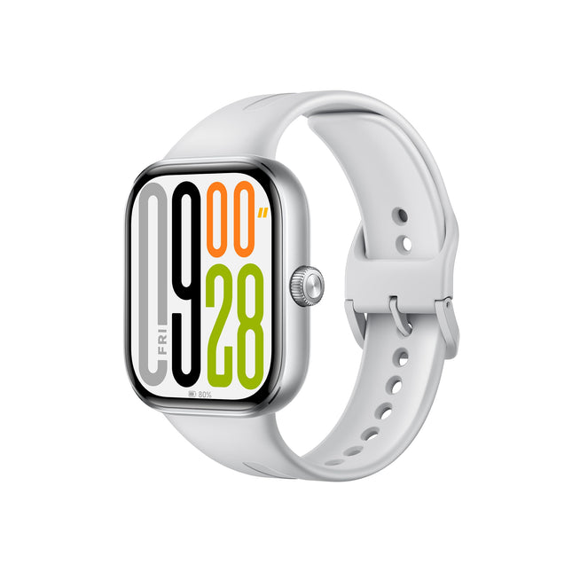 Xiaomi Redmi Watch 5 – 2,07" AMOLED, 60Hz, 24-päevane aku, üle 150 spordirežiimi, 5ATM veekindlus, GNSS, pulsi- ja SPO₂-andur, Bluetooth-kõned, alumiiniumraam, pöörlev nupp, hõbehall