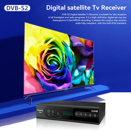 Romicta HD Receiver for Satellites, Sat Receiver with HDMI, DVB-S/S2, PVR, EPG, SCART, USB Media Player, HDTV, YouTube, Weather, Black - HDTV Satellite Receiver