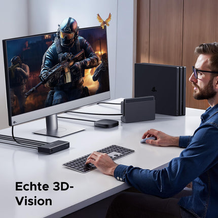 UGREEN HDMI-lüliti 3 sisse 1 väljund 4K@60Hz, HDMI-jaotur puldiga, toetab HDR10+ CEC HDCP2.2, ühildub lülitiga PS5/4/3 Xbox Blu-ray-mängijaga