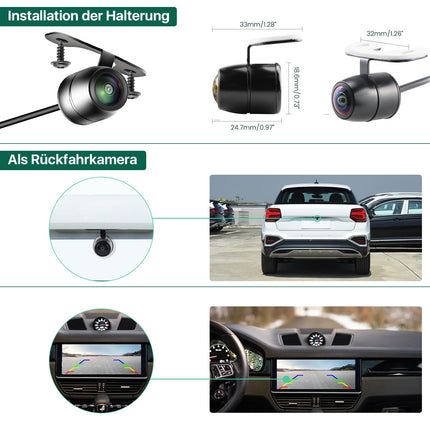 GREENAUTO AHD 1080P Rear View Camera Only works with monitors and radio that support the AHD 1080P video signal, 170 degree wide angle universal car front/side/rear view camera