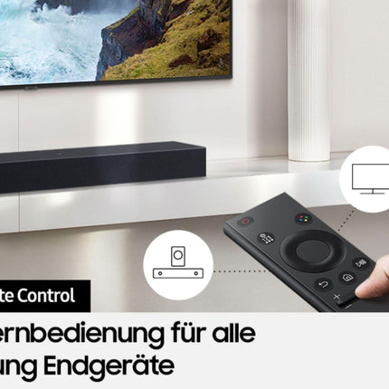Samsung HW-C440G 2.1-Channel C-Soundbar with Subwoofer, 3 Integrated Speakers, Night Mode (SSE), Game Mode, 300 W, DTS Virtual:X, Includes One Remote Control [2023]