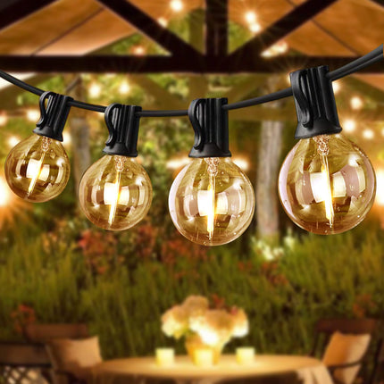 LETOUR Outdoor Fairy Lights, LED String Lights Bulb, 6.5M Waterproof Decorative Lights Chain for Garden Yard Wedding Party Patio Balcony Christmas Halloween, Outdoor Lighting with 12+1 Glass Bulbs