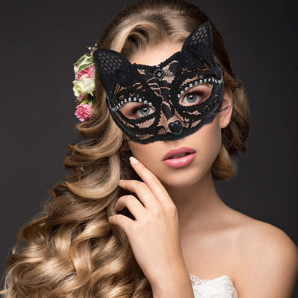 Happyyami Mardi Gras Mask Halloween Cosplay Medium Size for Carnival Prom Retro Costume Party Supplies