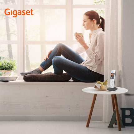Gigaset CE575HX - DECT-telefonitoru laadimisalusega - kvaliteetne juhtmeta telefon ruuteritele ja DECT-baasjaamadele - Fritzbox-ühilduv - kaasaegne kasutajaliides - telefonitoru laadimisalusega, hõbedane