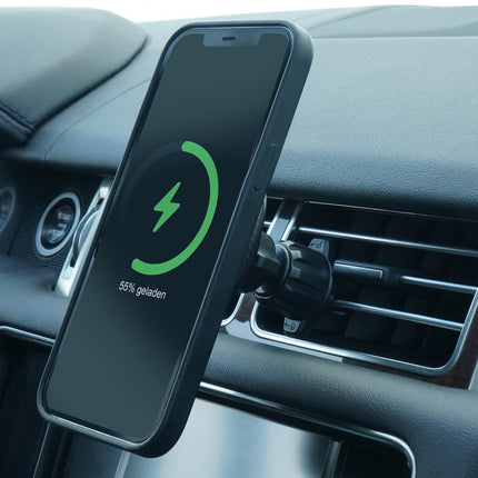 Wicked Chili 15W Car Mount with Charging Function, Compatible with MagSafe iPhone 16, 15, 14, 13, 12 (Pro, Max, Plus, Mini) Wireless Car Charger, Cell Phone Holder, Air Vent Car Mount