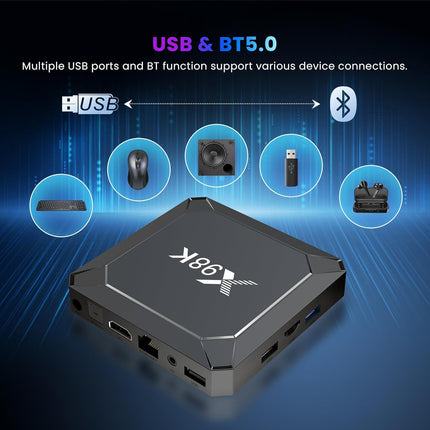Android Box 13.0, Android TV Box 4GB RAM 32GB ROM RK3528 neljatuumaline Arm Cortex-A53 protsessor toetab WiFi6 BT5.0 10/100M LAN-i, võrku, 2.4G/5G HD 8k teleriboks Androidile