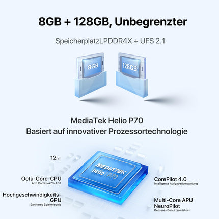 UMIDIGI F3 Android nutitelefon ilma lepinguta, 8GB+128GB, FHD+ 6.78" ekraan, Helio P70 NFC mobiiltelefon ilma lepinguta, 48MP AI kolmekordne kaamera, 5150mAh aku 18W kiirlaadimisega, sõrmejäljelugeja/OTG/kaks SIM-kaarti