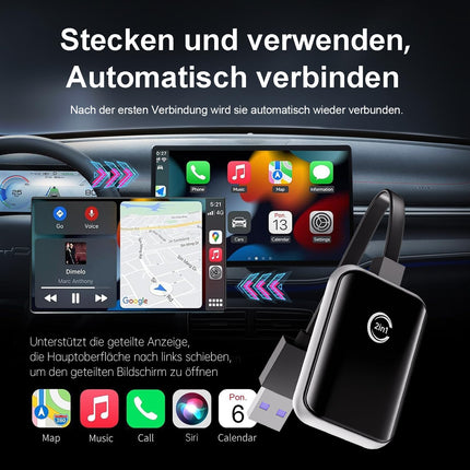 CarPlay juhtmevaba adapter 2025 koos OTA uuendusega, Plug &amp; Play, ühekordne konfiguratsioon automaatseks ühenduseks, juhtmevaba iPhone iOS 10+ jaoks, USB ja Type-C