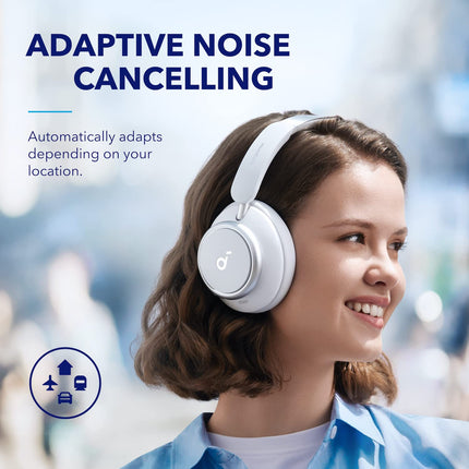 Soundcore by Anker Space Q45 Bluetooth-kõrvaklapid, adaptiivne aktiivne mürasummutus kuni 98%, 50 tundi taasesitust, rakenduste juhtimine, LDAC kõrglahutusega juhtmevaba heli, kerge disain, kristallselged kõned