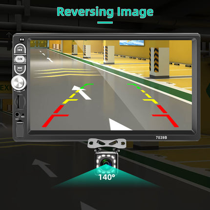 Podofo Carplay 1Din autoraadio 7-tollise ekraaniga, Bluetooth 5.1, Android Auto, peegliühendus iOS-ile ja Androidile, mikrofon/SD/USB/ekvalaiser/rooli juhtimine 7 värvilise nupuga ja tahavaatekaameraga