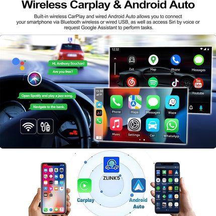 CAMECHO 2+64G Android 13 autoraadio FIAT Punto 05-09/Linea 07-11 jaoks, 7-tolline juhtmevaba Carplay Android Auto Bluetooth HD puutetundliku ekraaniga raadio GPS-i, WiFi, HiFi, FM peegliühendusega 2USB + tahavaatekaamera mikrofon