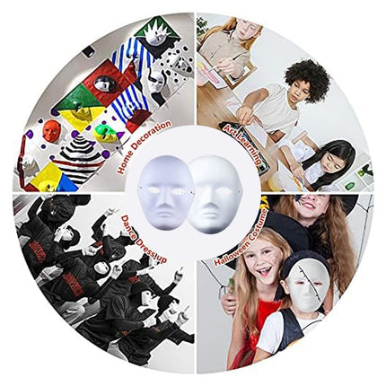 12-osaline isetehtud valge pabermask, maskiballi peomask, värvitavad pabermaskid, valged ja värvimata, isiksuse, loomingulise disaini, karnevali, rollimängu ja cosplay jaoks