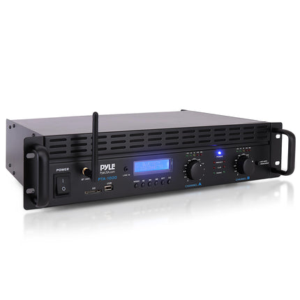 Pyle võimendi, minivõimendi, 2000W Bluetooth-võimendi, võimendi, stereovõimendi, helivõimendi, riiulile kinnitatav, 2 kanalit TRS XLR-sisendiga, LCD, sillarežiim, stereovastuvõtja, juhtmevaba