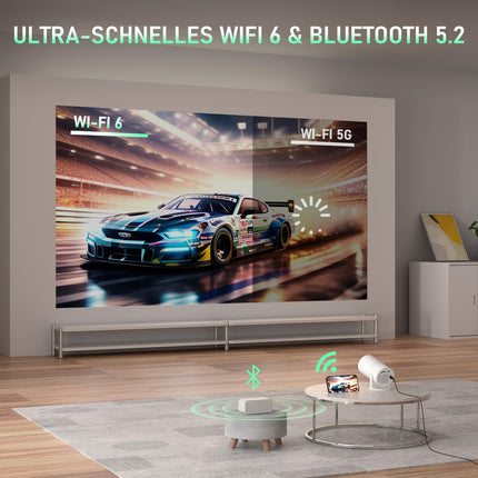 [Netflixi-sertifitseeritud ja elektriline fookus] XuanPad projektor 1080P miniprojektor WiFi ja Bluetoothiga, 210° pööratava alusega, automaatse trapetsikorrektsiooni, tolmufiltri ja soojuse hajumise süsteemiga