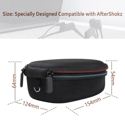 Joogee Hard Case Compatible with AfterShokz Trekz Air/Aeropex/Titanium Mini Open Ear Wireless Bone Conduction Headphones AS650 / AS800, Charging Cable Storage Box, Black (Case Only)