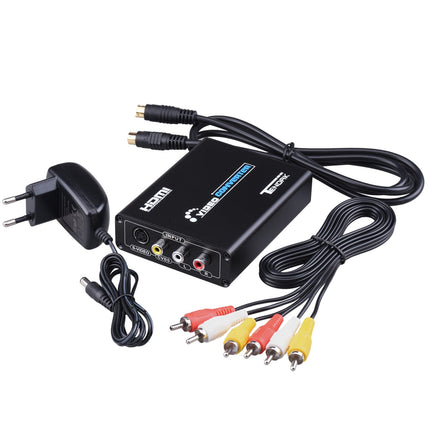 Tendak Composite S-Video AV RCA CVBS - HDMI adapter N64 PS2 - HDMI muunduri adapter toetab 720p/1080p 3RCA S-Video kaabliga