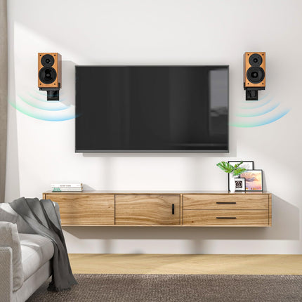 WALI Speaker Wall Mounts, Double-Sided Shelf Mount for Large Surround Sound Speakers, Holds up to 25 kg (55 lbs), Black (SWM201)
