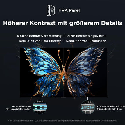 TCL 75T8C 75-tolline QLED 4K HDR UHD-teler, nutikas Google TV Dolby Vision ja Atmos, 144 Hz Motion Clarity Pro, FreeSync, Onkyo 2.1 heli, hääljuhtimine, ühildub Google Assistantiga
