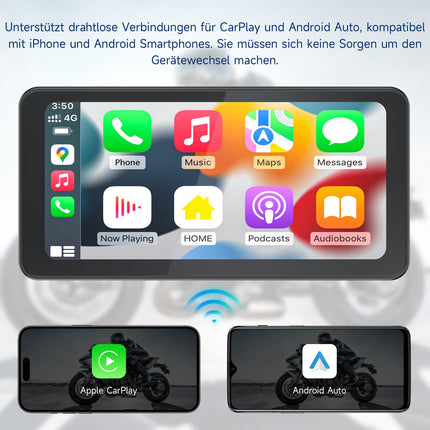 Spedal CL871 6,25" mootorratta CarPlay ja Android Auto ekraan, täisveekindel, GPS-navigatsioon mootorrattale, Bluetooth, Siri/Google'i assistent