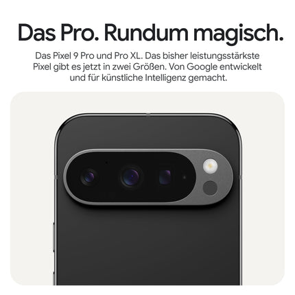 Google Pixel 9 Pro XL – Androidi nutitelefon Gemini mudeliga, SIM-kaardita, kolmekordse tagakaamerasüsteemiga, 24-tunnise akueaga ja 6,8-tollise Super Actua ekraaniga – Obsidian, 128 GB