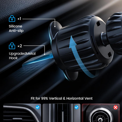 Lamicall Car Phone Holder for MagSafe Car Mount - [2025 Matte Design] Strong Magnetic Phone Holder Car Vent, Car Phone Mount Magnet for iPhone 16 15 14 13 12 Pro Max, All Smartphones