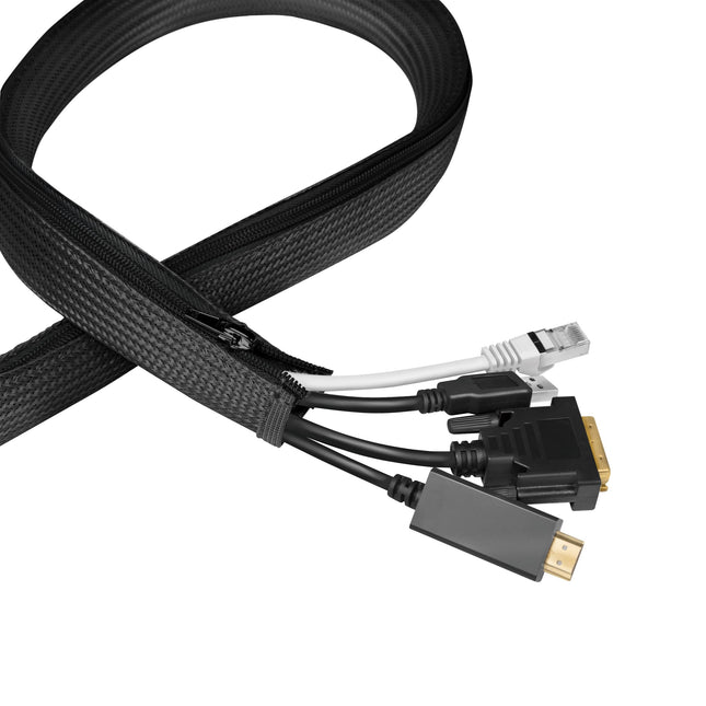 LogiLink KAB0082 - Kaablikanal lukuga, Ø 30 mm, värvus: must, 5 m