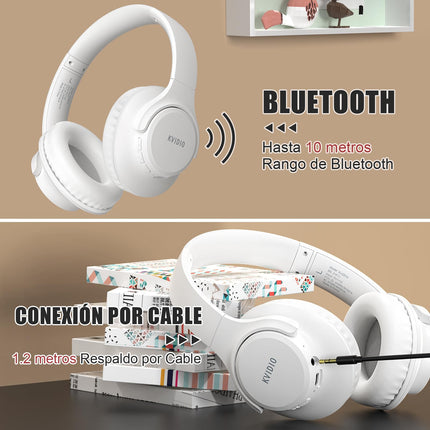 KVIDIO Bluetooth-kõrvaklapid, juhtmevabad kõrvaklapid 65-tunnise mänguajaga, intensiivne bass, juhtmevabad 5.2 Bluetooth-kõrvaklapid kõrva peale, kiire laadimine, pikk aku tööiga mobiiltelefonile