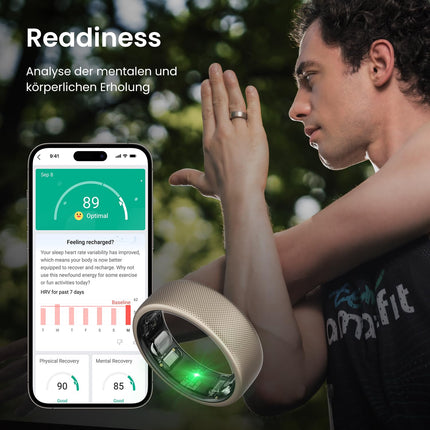 Amazfit Helio Ring Size 12, Smart Ring with Sleep Monitoring, Heart Rate Monitoring, 10 ATM Water Resistance - 3.82g Ultra-Light Fitness Tracker with Up to 4 Days Battery Life