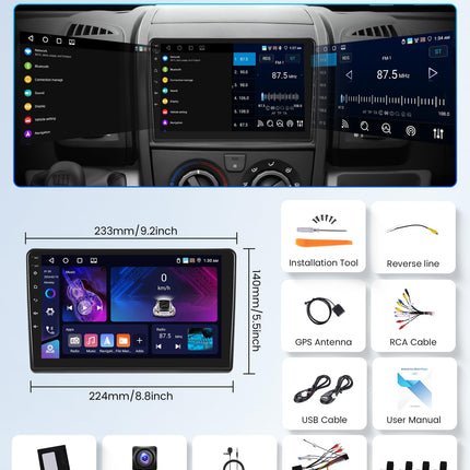 4+64G Android Car Radio for FIAT Ducato 3/Peugeot Boxer 2/Citroen Jumper 2 2011-2022 9 inch Wireless Carplay Car Radio with Android Auto Navi GPS Mirror Link Bluetooth FM/RDS/DAB/DVR/EQ Rear View Camera
