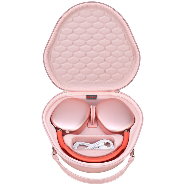 Elonbo Hard Carrying Case for Apple AirPods Max Wireless Over-Ear Headphones, New Air Pods Max Case Headphone Travel Protective Case Headphone Storage Bag, Pink