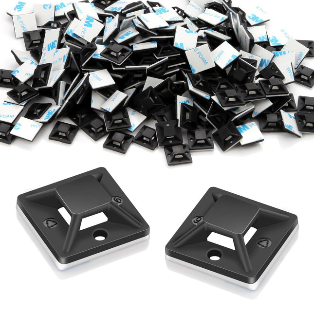 240-osaline isekleepuv alus kaablisidemetele 20 x 20 mm kaablikinnitus isekleepuv kaablisideme hoidik kleeppadjad kaablisideme hoidik kaabli kleepkinnitusklamber kleepklamber kinnitusalus (must)