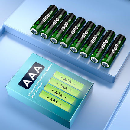 [1500mAh] AAA Rechargeable Battery, 1.2V Upgraded NI-MH Long-Lasting High-Capacity AAA Batteries for Cameras, Toys, Remote Controls and Household Appliances, etc.-8 Pack