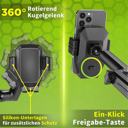 Veoauto mobiiltelefonihoidik, auto mobiiltelefonihoidik veoautodele, armatuurlauale esiklaasile, 16,9-tolline pikk vars, superiminapp ja stabiilne, ühildub iPhone'i ja Samsungiga (roheline, mobiiltelefonihoidik)