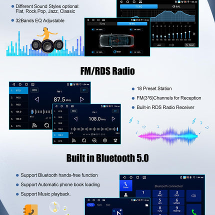 4+64G CAMECHO Android 13 Car Radio for Ford Transit Fiesta Focus Galaxy Mondeo with Carplay/Android Auto/Mirrorlink, 7 inch Capacitive Touchscreen with WiFi GPS FM/RDS Bluetooth SWC+32EQ