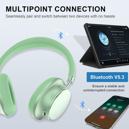 T-fun NC35 hübriidkõrvaklapid aktiivse mürasummutusega, juhtmevabad ruumilise heliga kõrvaklapid, läbipaistvusrežiim, Bluetooth 5.3, ekvalaiser rakenduse kaudu, 55 tundi mänguaega reisimiseks/tööks