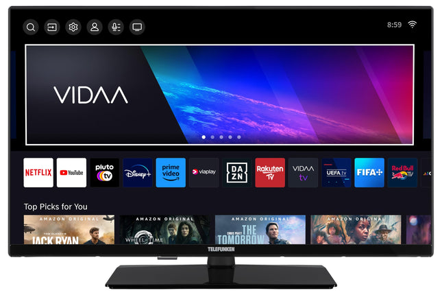 Telefunken TV 32 inch Smart TV VIDAA XH32VP750M - HD-Ready TV, HDR TV with integrated triple tuner, LED TV black